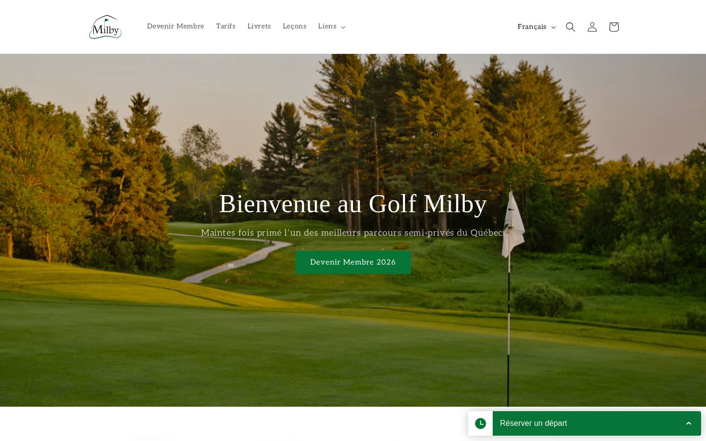 golfmilby.com homepage screenshot