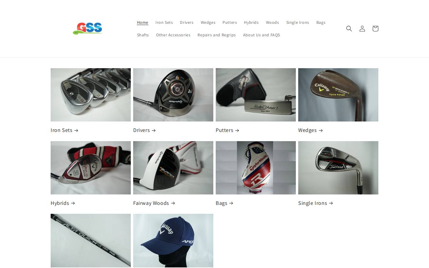 golfshopsurrey.com homepage screenshot