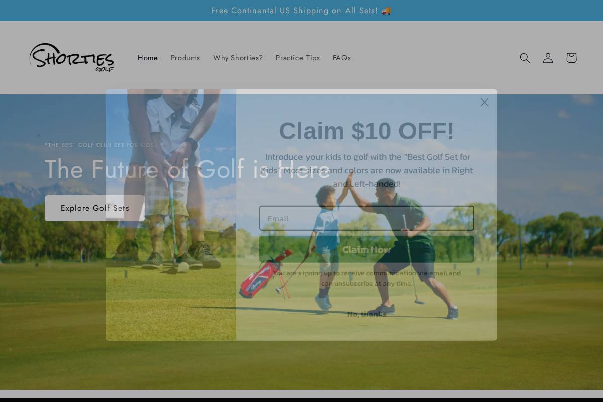 golfshorties.com homepage screenshot