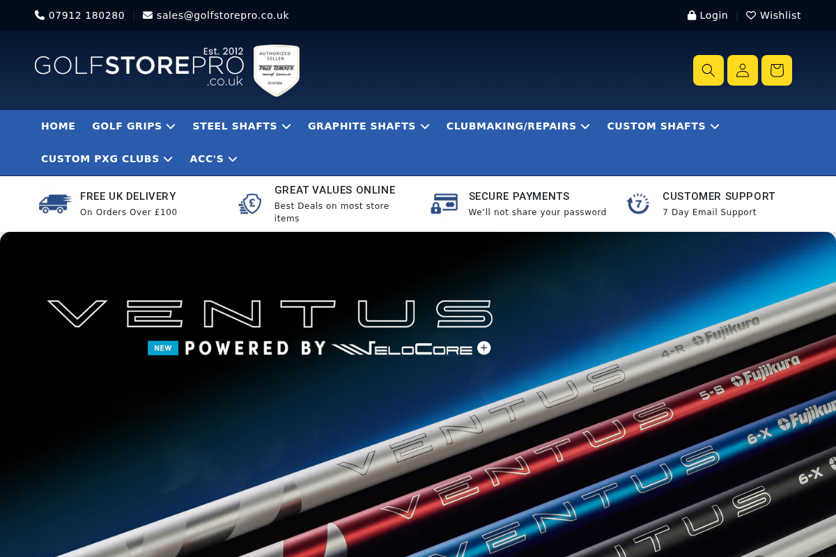 Golfstorepro homepage screenshot