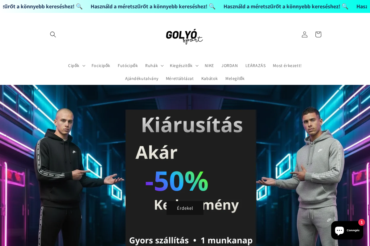 Golyó Sport homepage screenshot