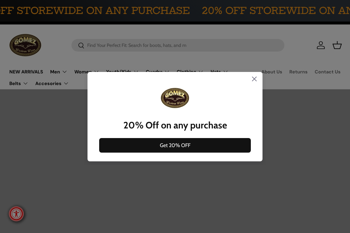Gomez Western Wear homepage screenshot