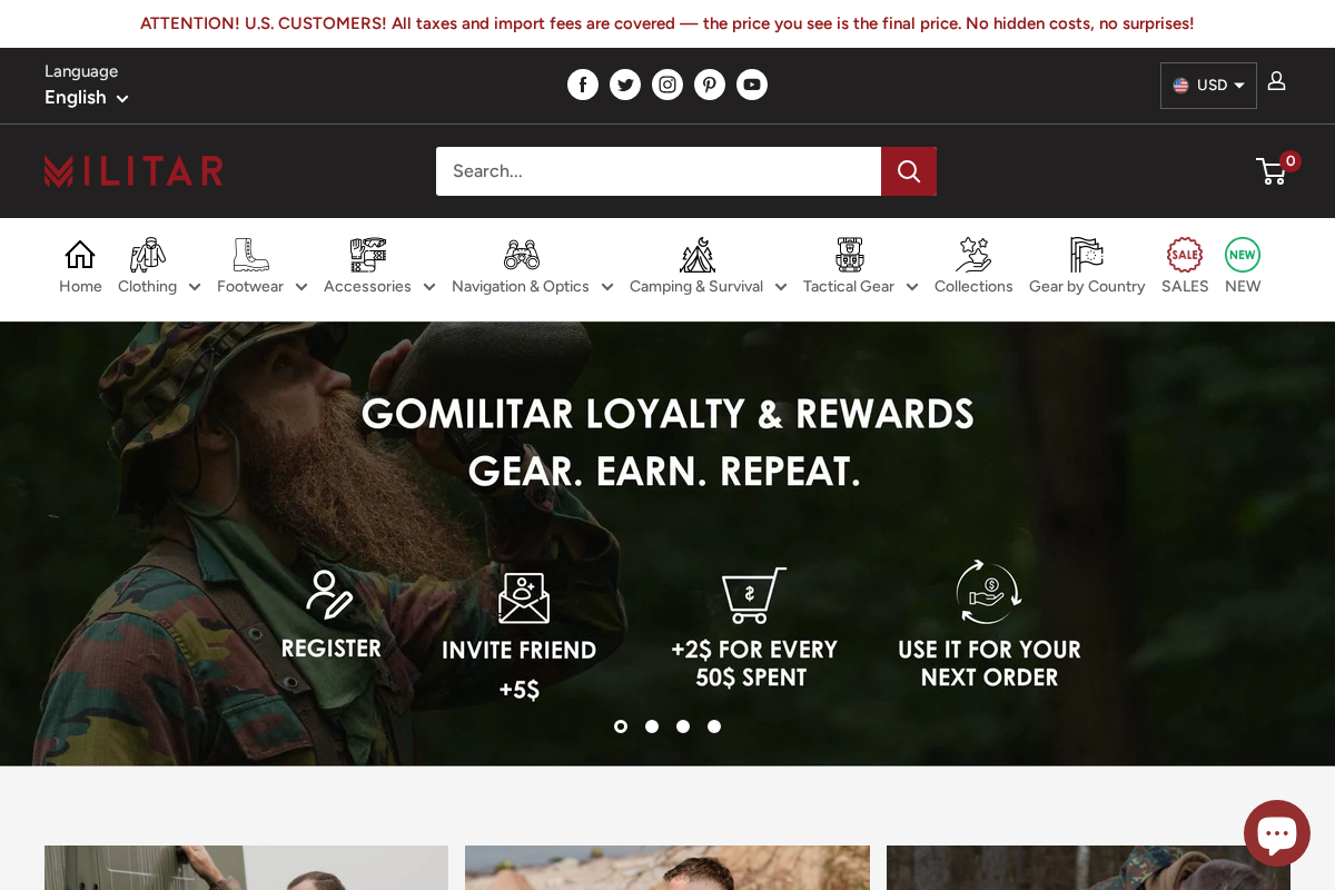 UAB Militar homepage screenshot