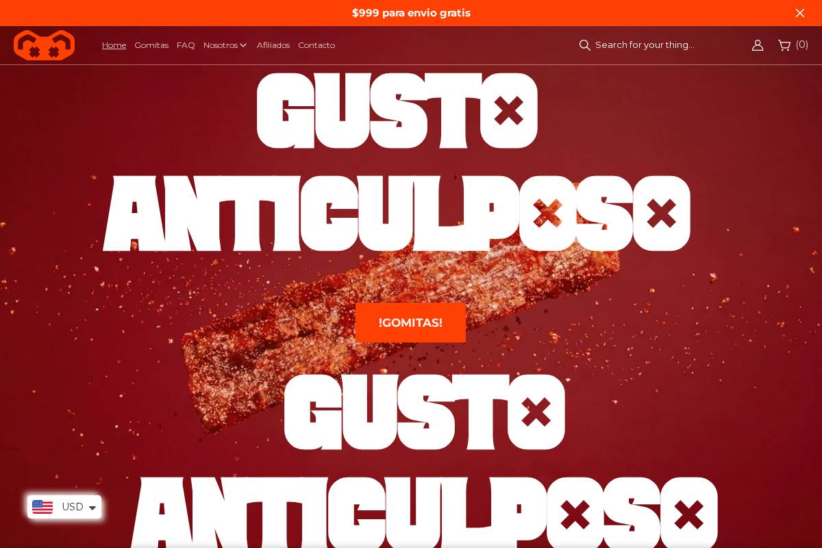 gomitasmatonas.com homepage screenshot