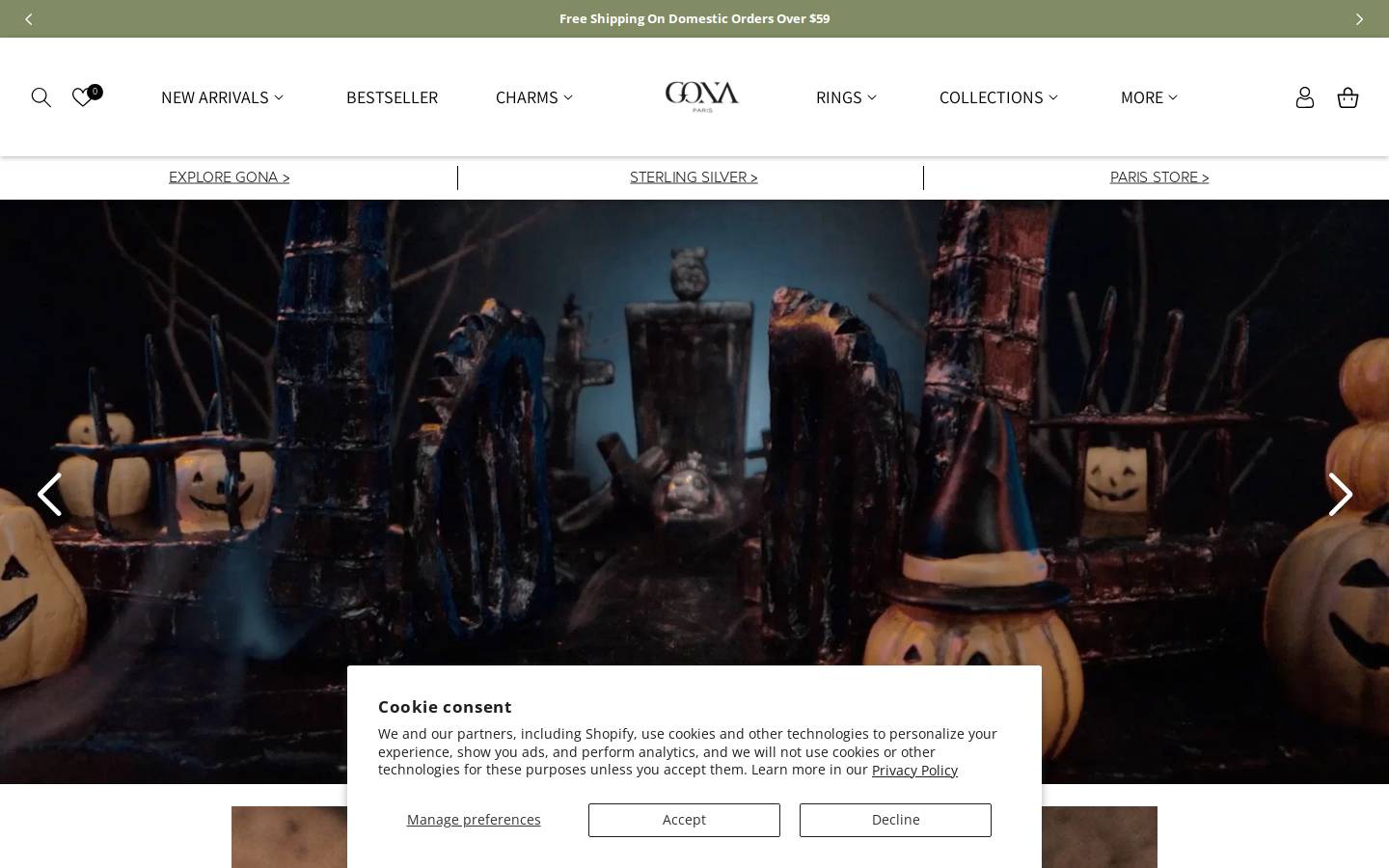 GONA Jewelry homepage screenshot