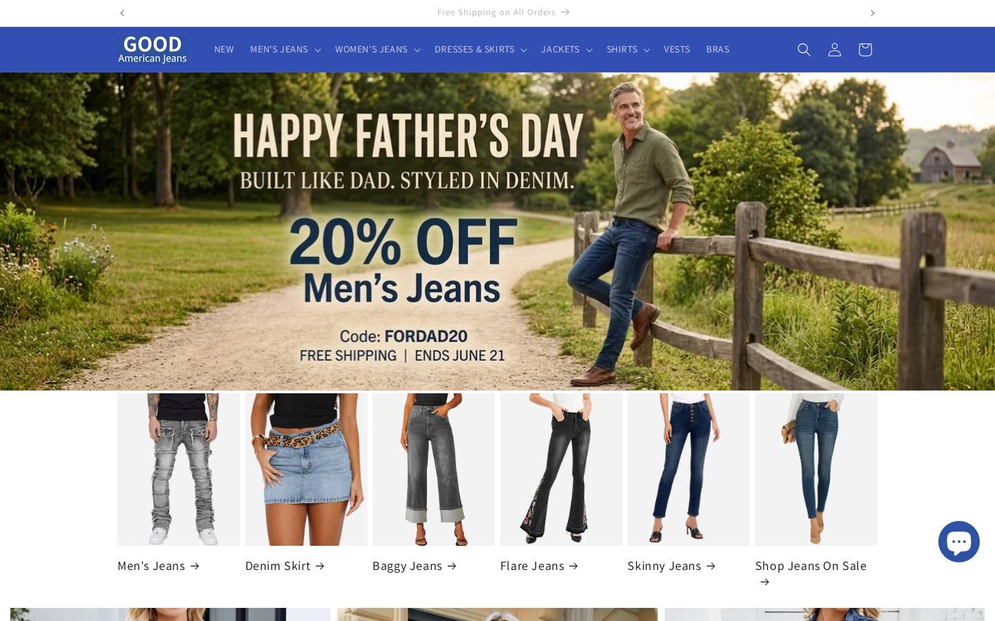 Goodamericanjeans homepage screenshot
