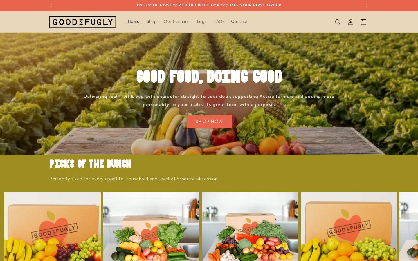 Good & Fugly homepage screenshot