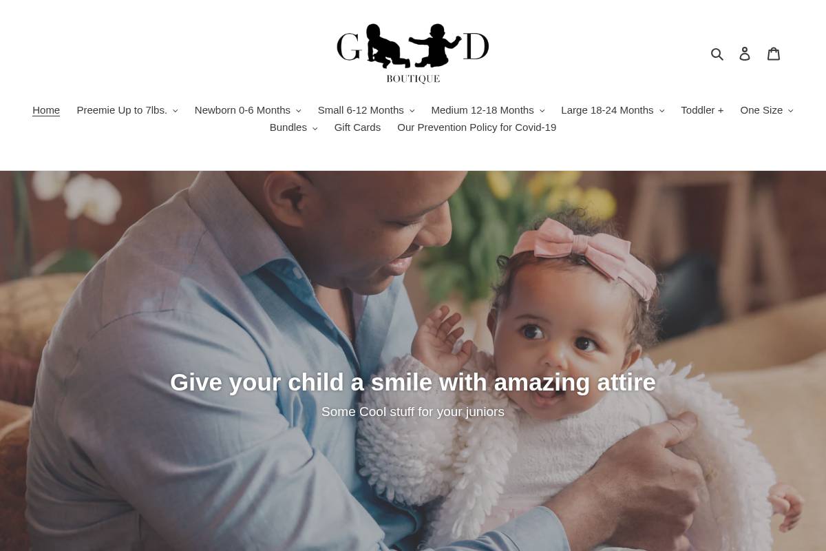 goodbabyboutique.com homepage screenshot