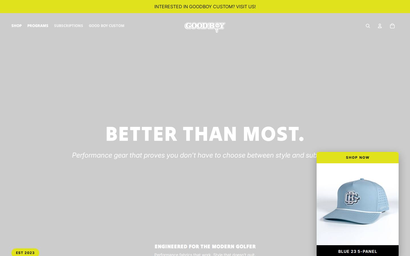goodboygolf.com homepage screenshot