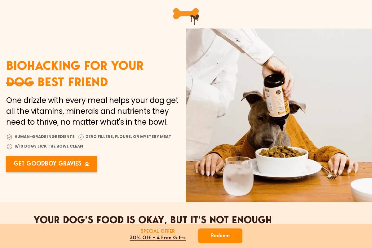 Goodboygravies homepage screenshot