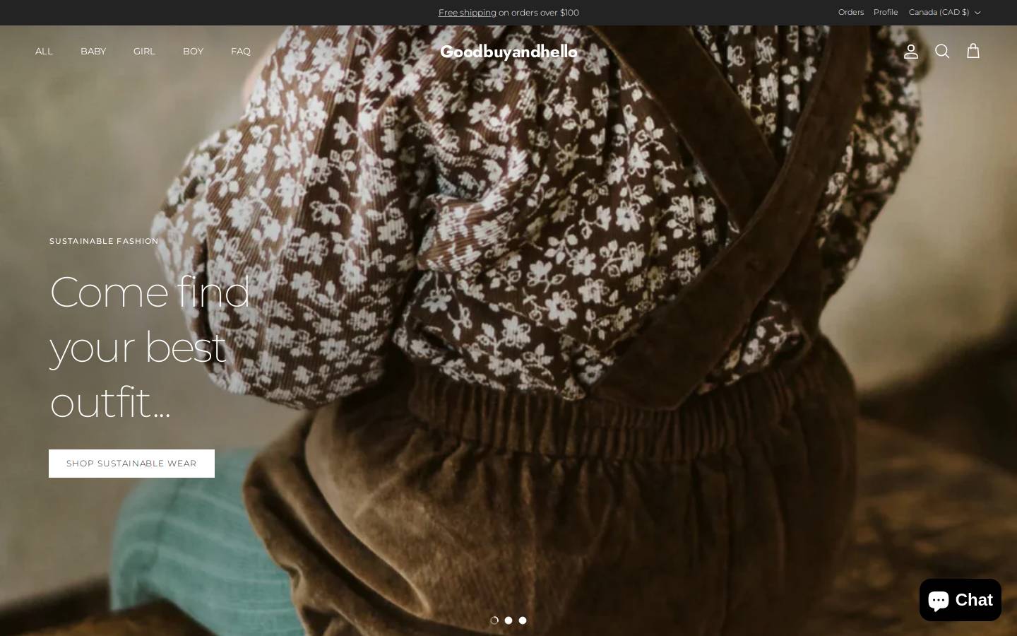 goodbuyandhello.com homepage screenshot