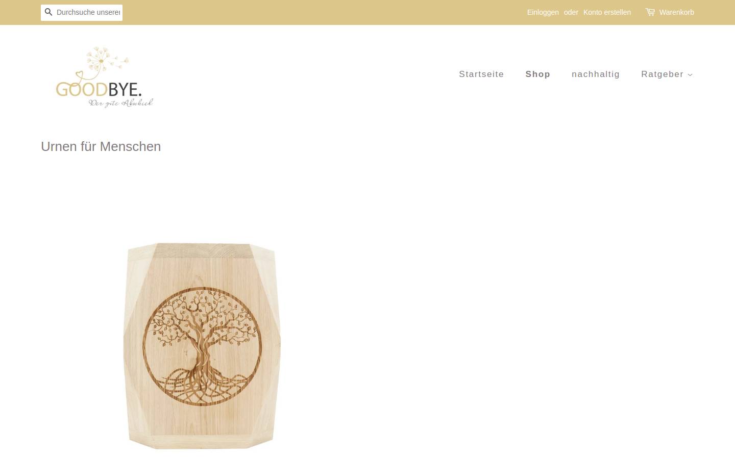 goodbye-trauer.de homepage screenshot