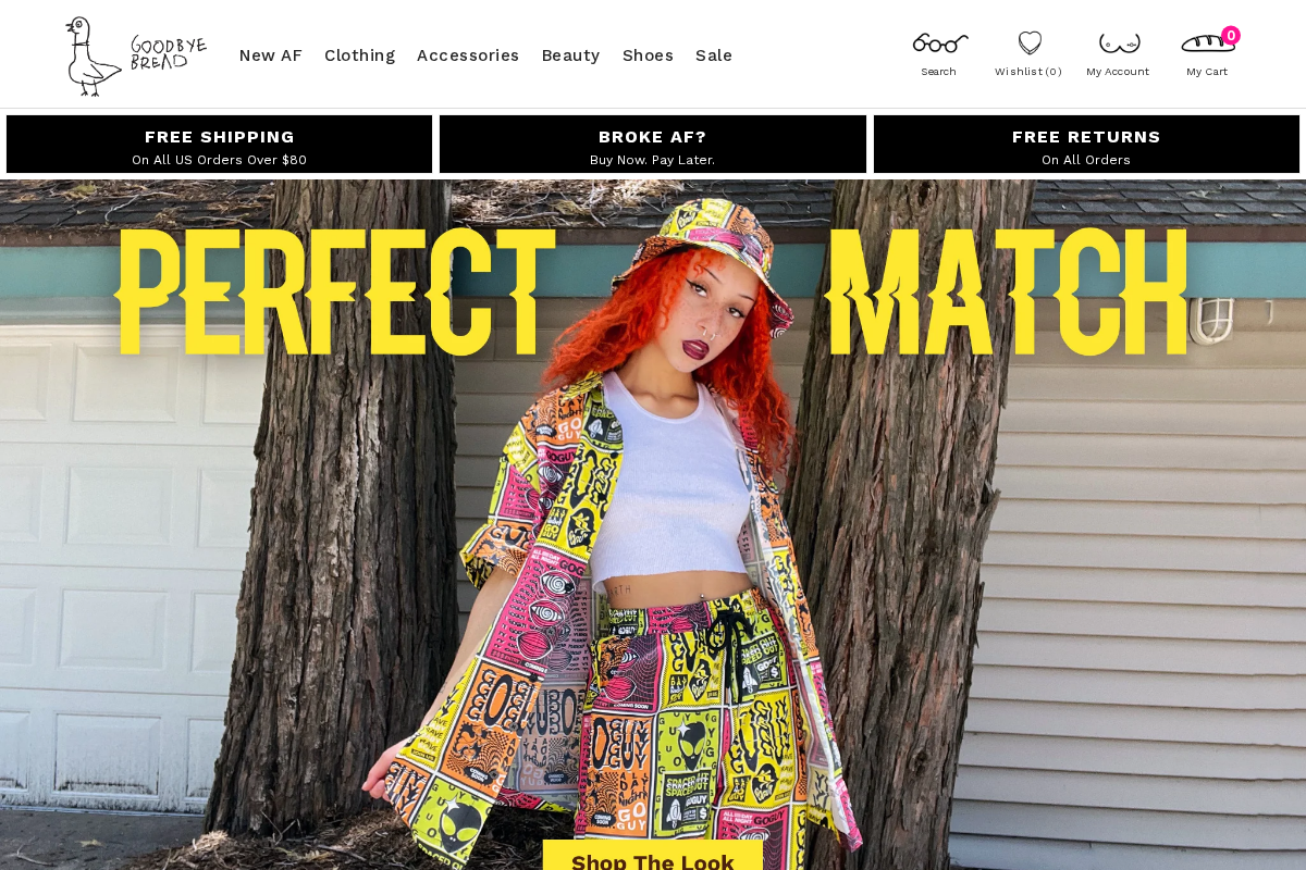 Goodbye Bread homepage screenshot