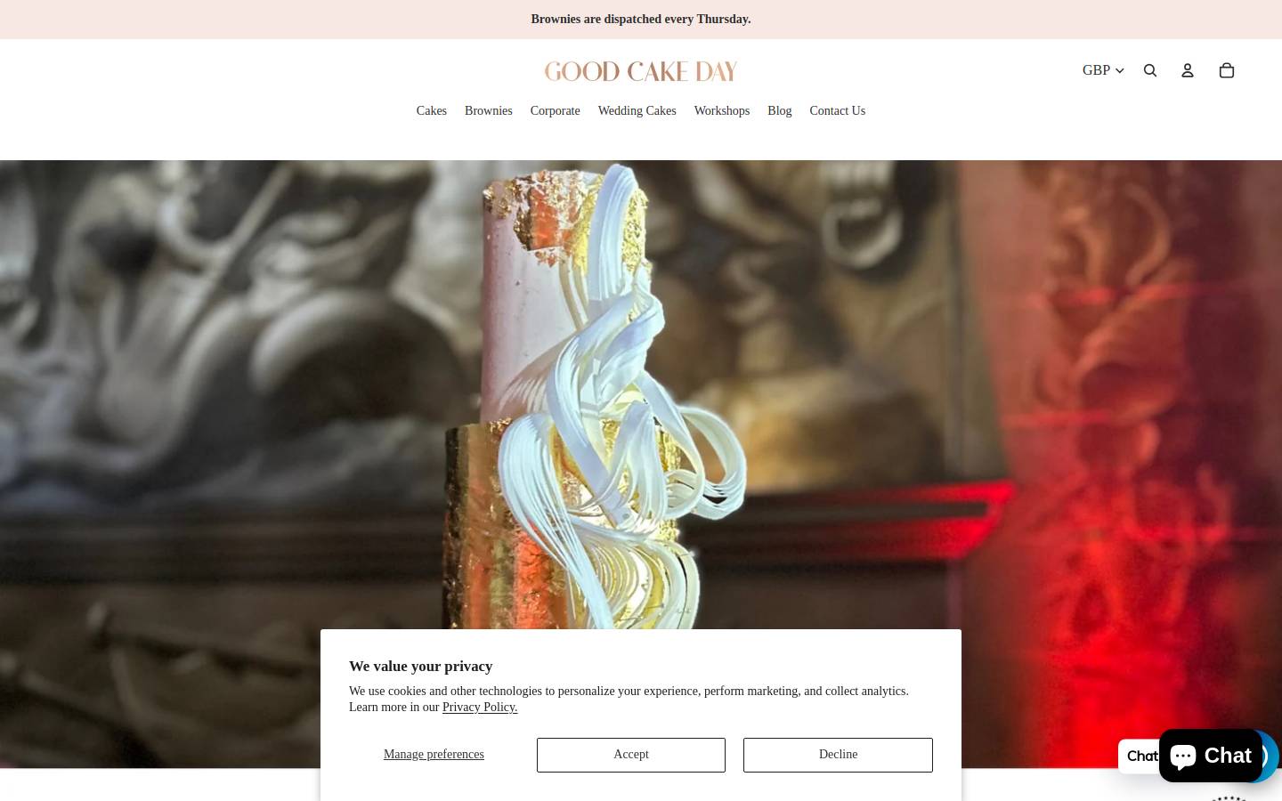 Good Cake Day homepage screenshot
