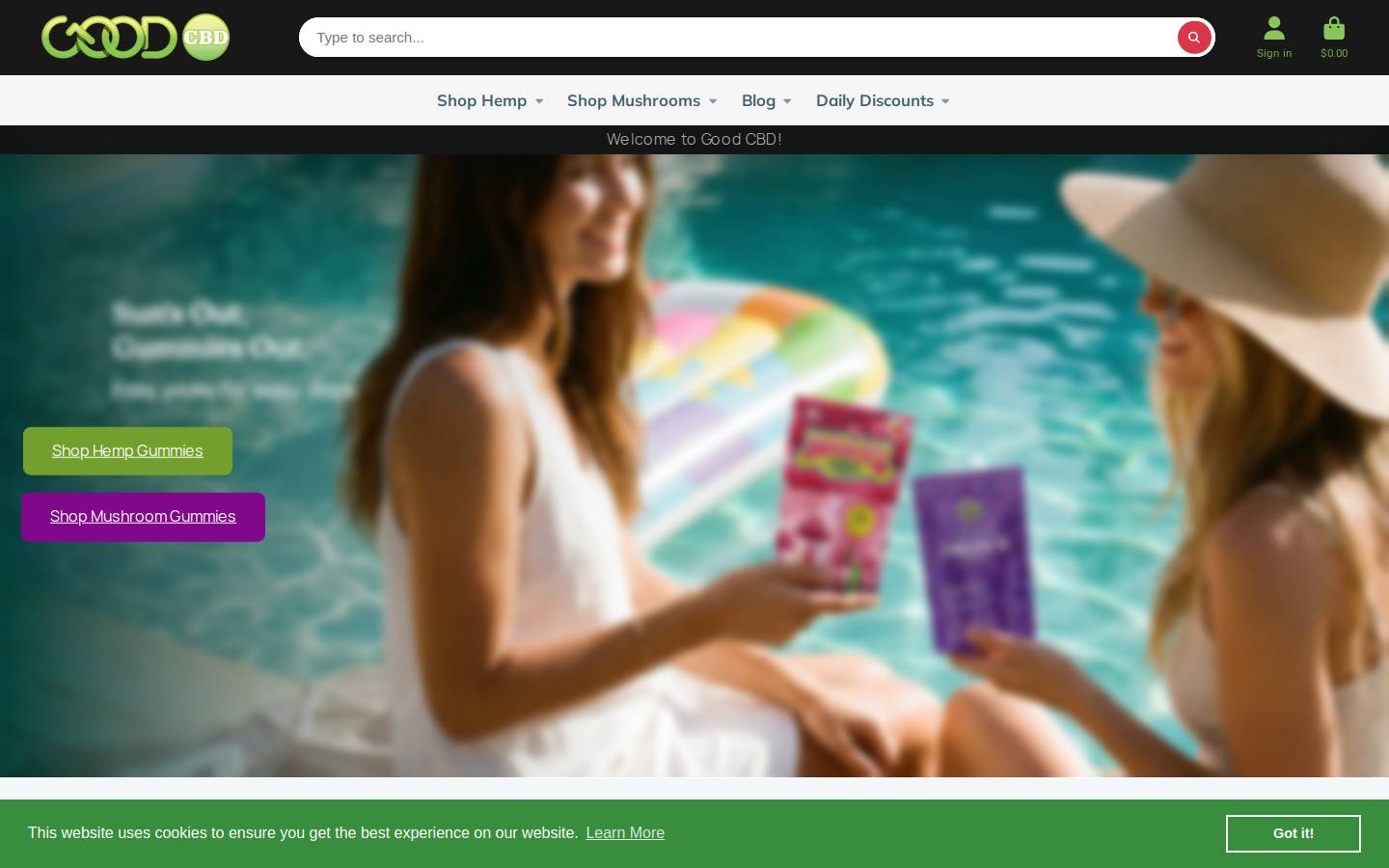 goodcbd.com homepage screenshot