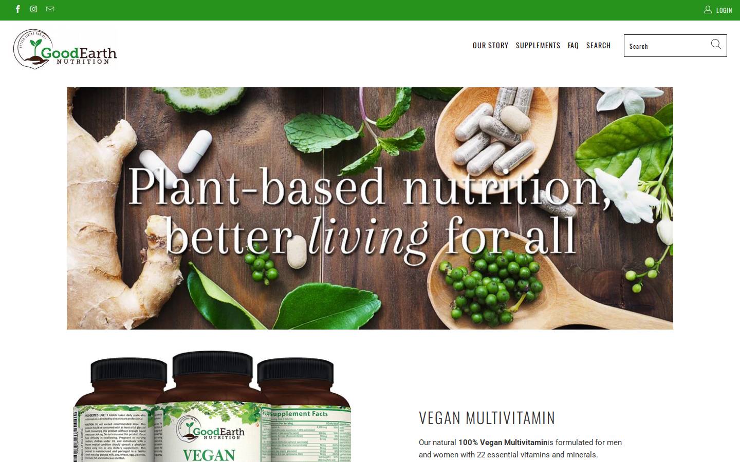 goodearthnutrition.com homepage screenshot