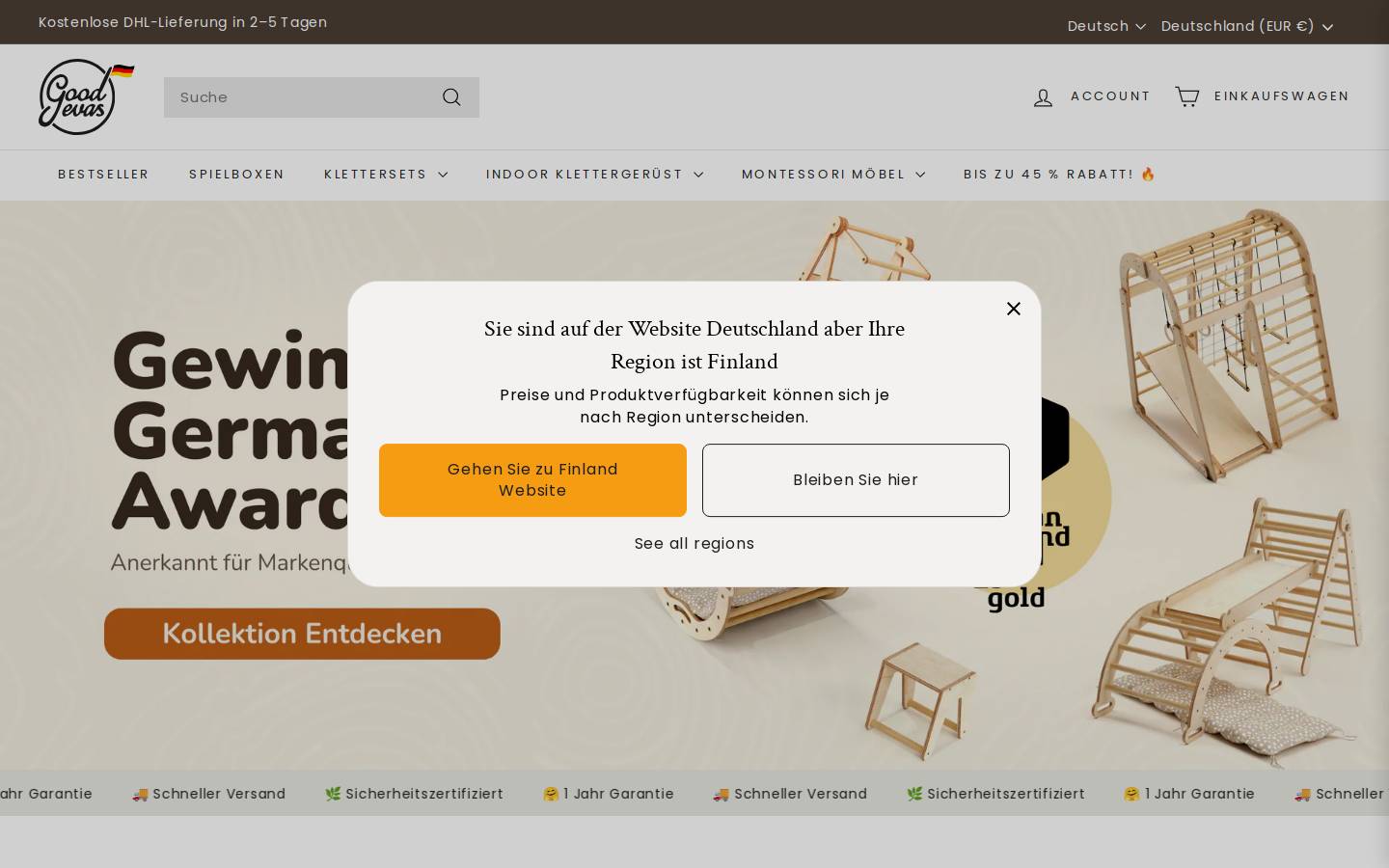 Goodevas DE homepage screenshot