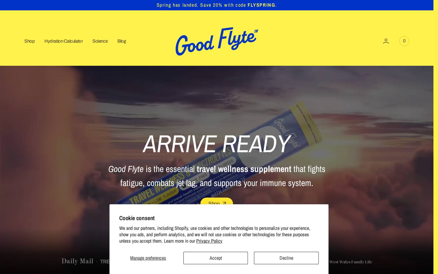 Good Flyte homepage screenshot