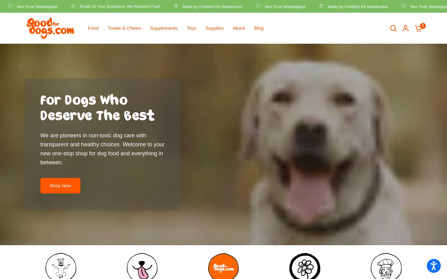 goodfordogs.com homepage screenshot