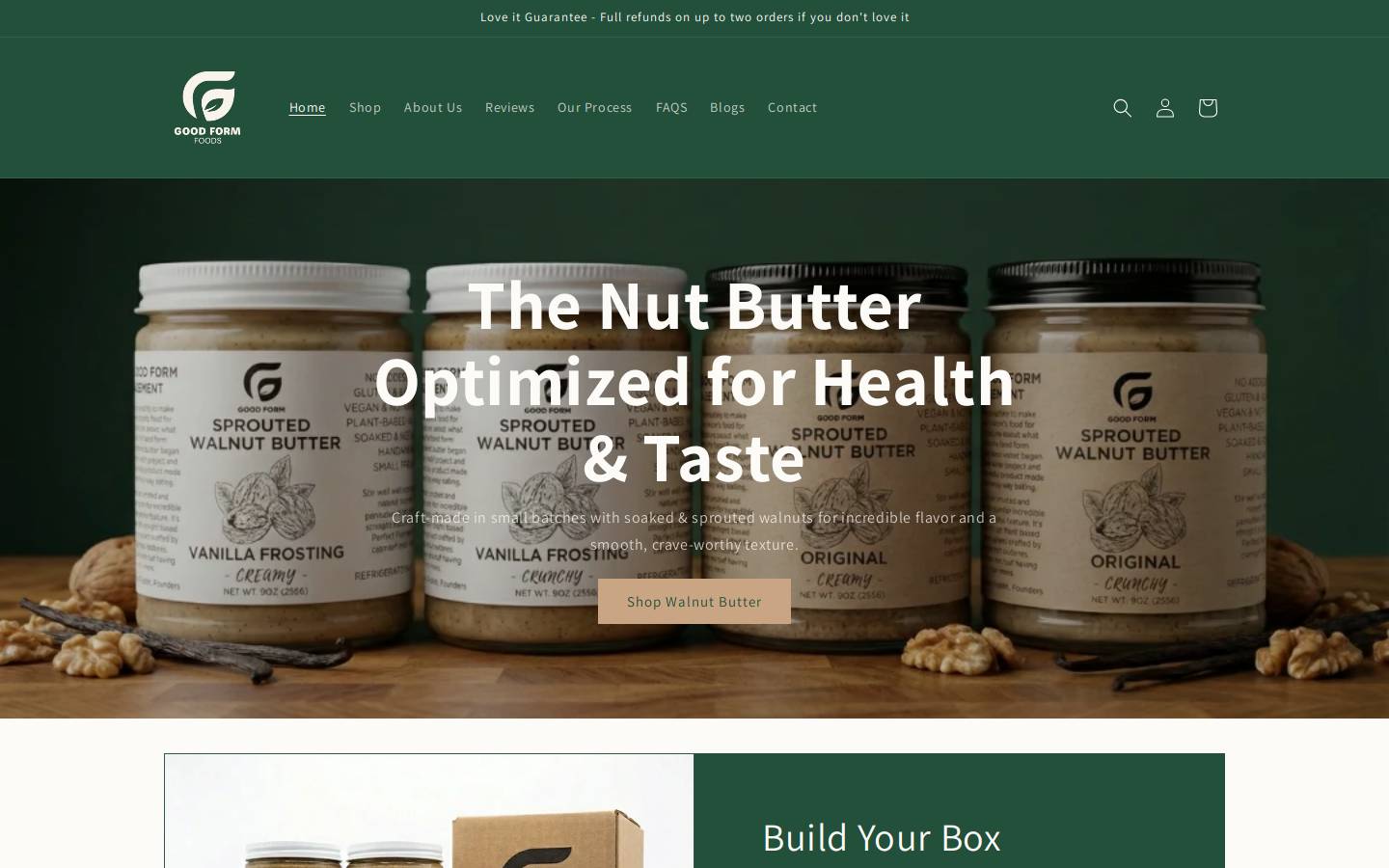 goodformfoods.com homepage screenshot