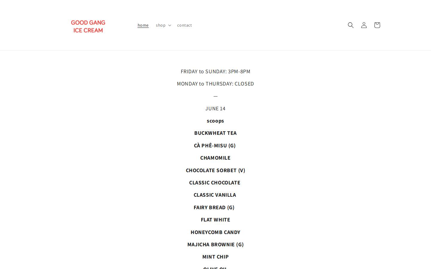 goodgangicecream.com homepage screenshot