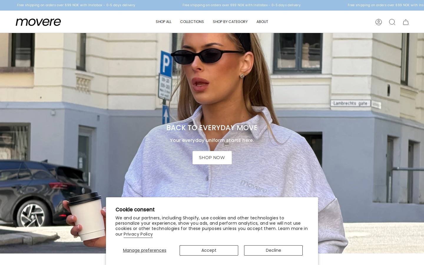 MOVERE homepage screenshot