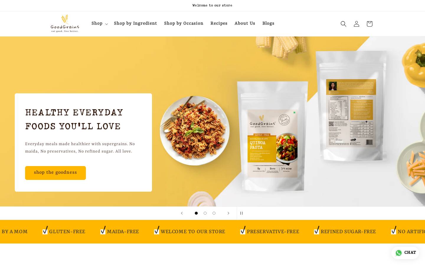 goodgrains.in homepage screenshot