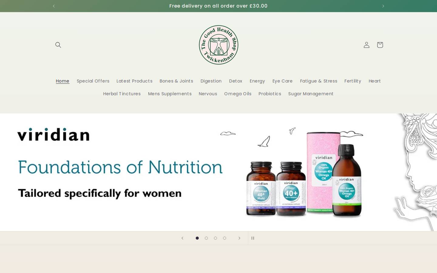 goodhealthshop.co.uk homepage screenshot