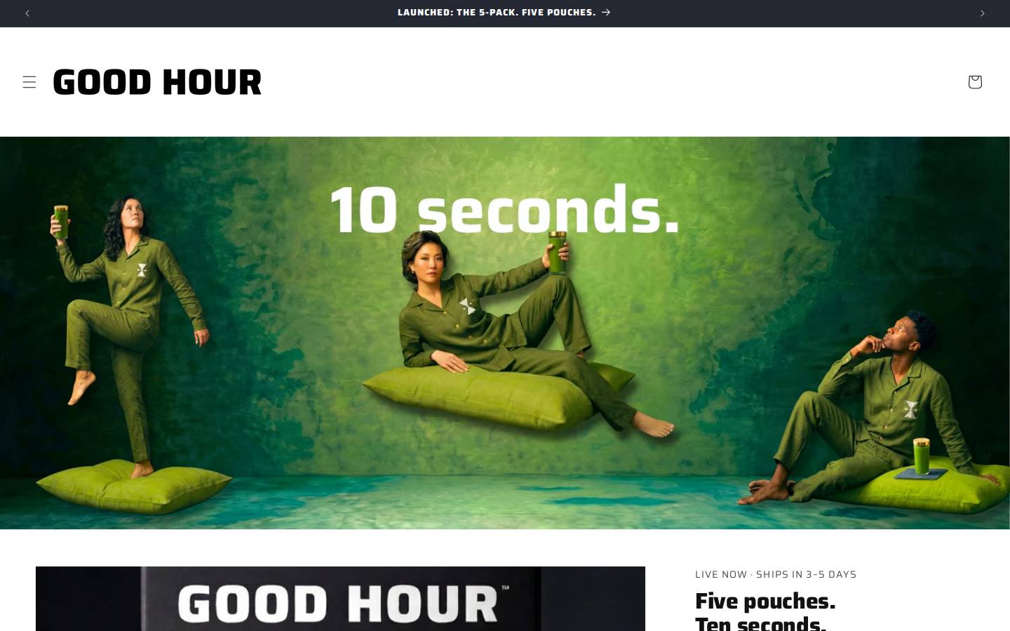 goodhourmatcha.com homepage screenshot