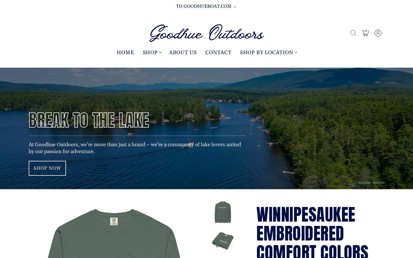 goodhueoutdoors.com homepage screenshot