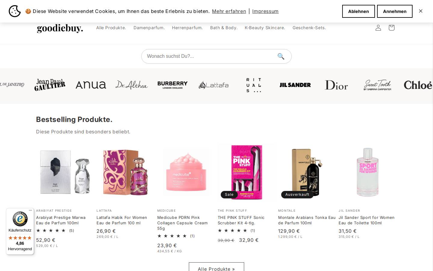 goodiebuy.de homepage screenshot
