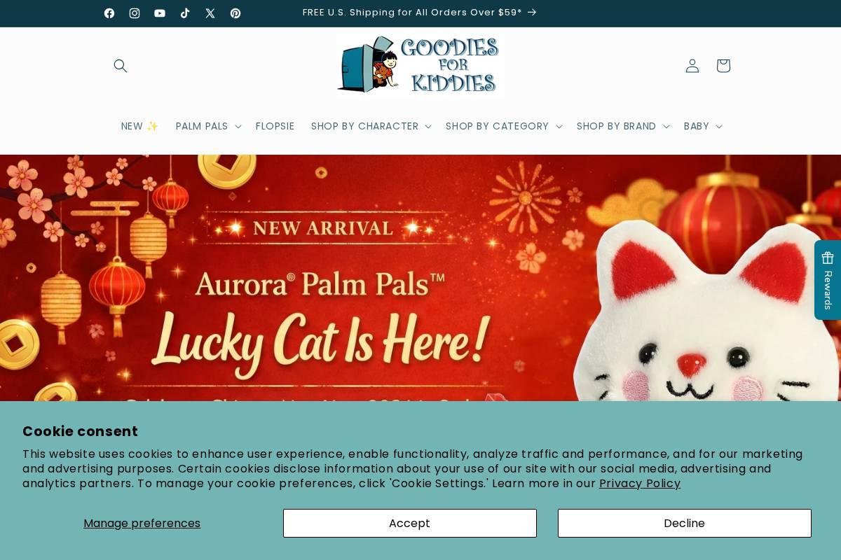 goodiesforkiddies.com homepage screenshot