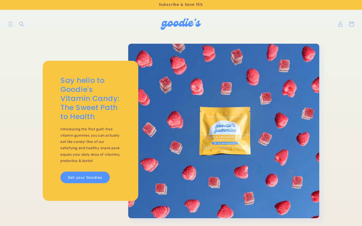 goodiesvitamins.com homepage screenshot