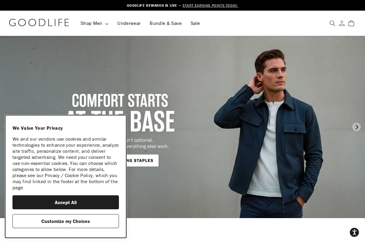 goodlifeclothing.com homepage screenshot