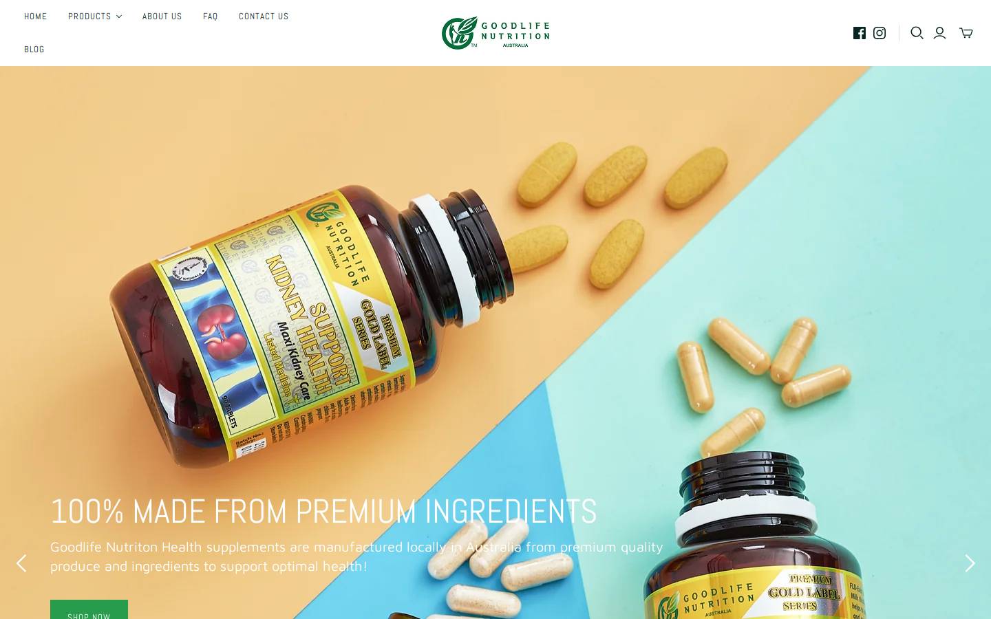 goodlifenutritionhealth.com.au homepage screenshot