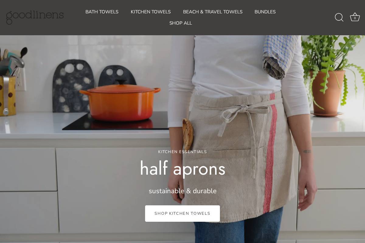 goodlinens.com homepage screenshot