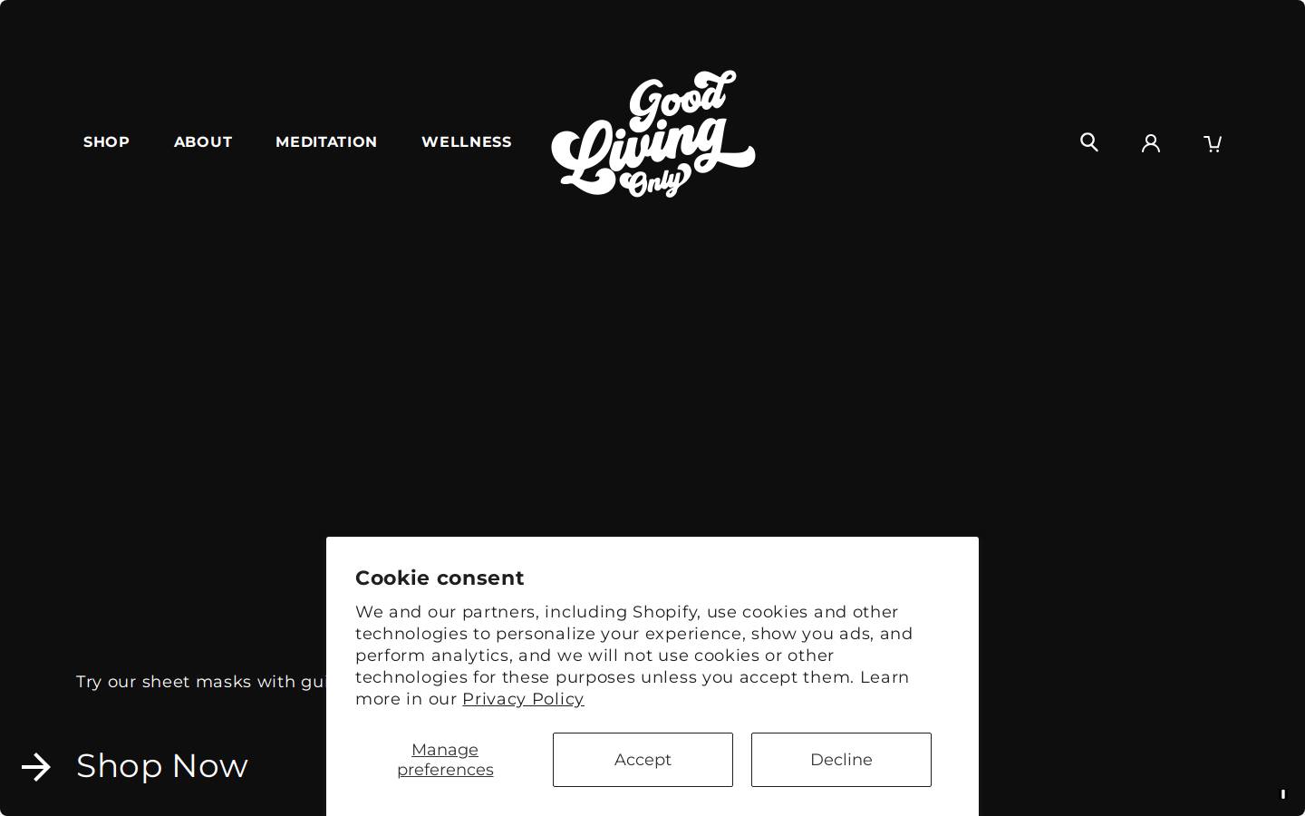 goodlivingonly.com homepage screenshot