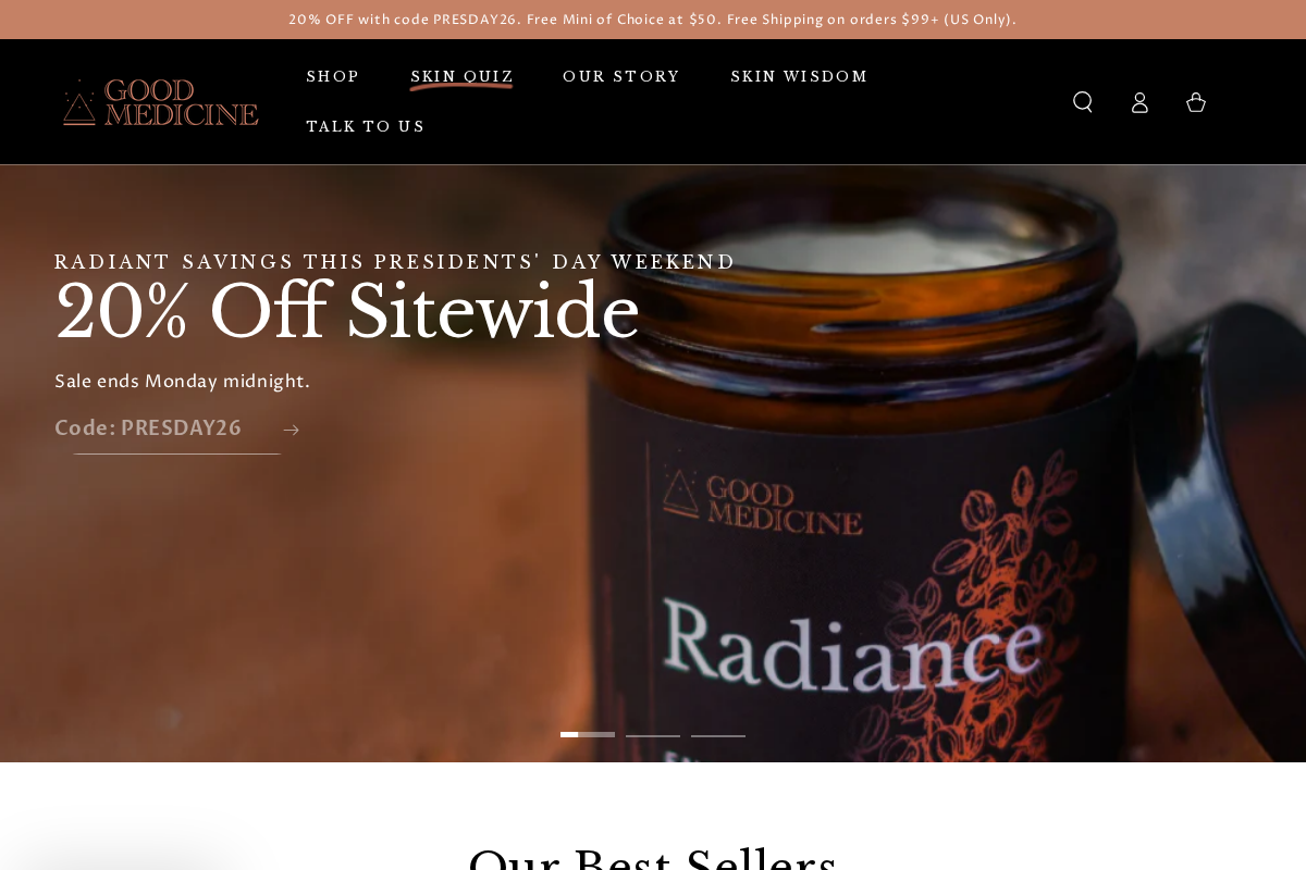 goodmedicinebeautylab.com homepage screenshot