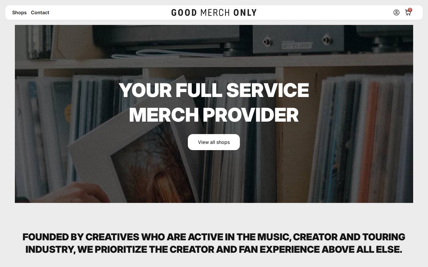 goodmerchonly.com homepage screenshot