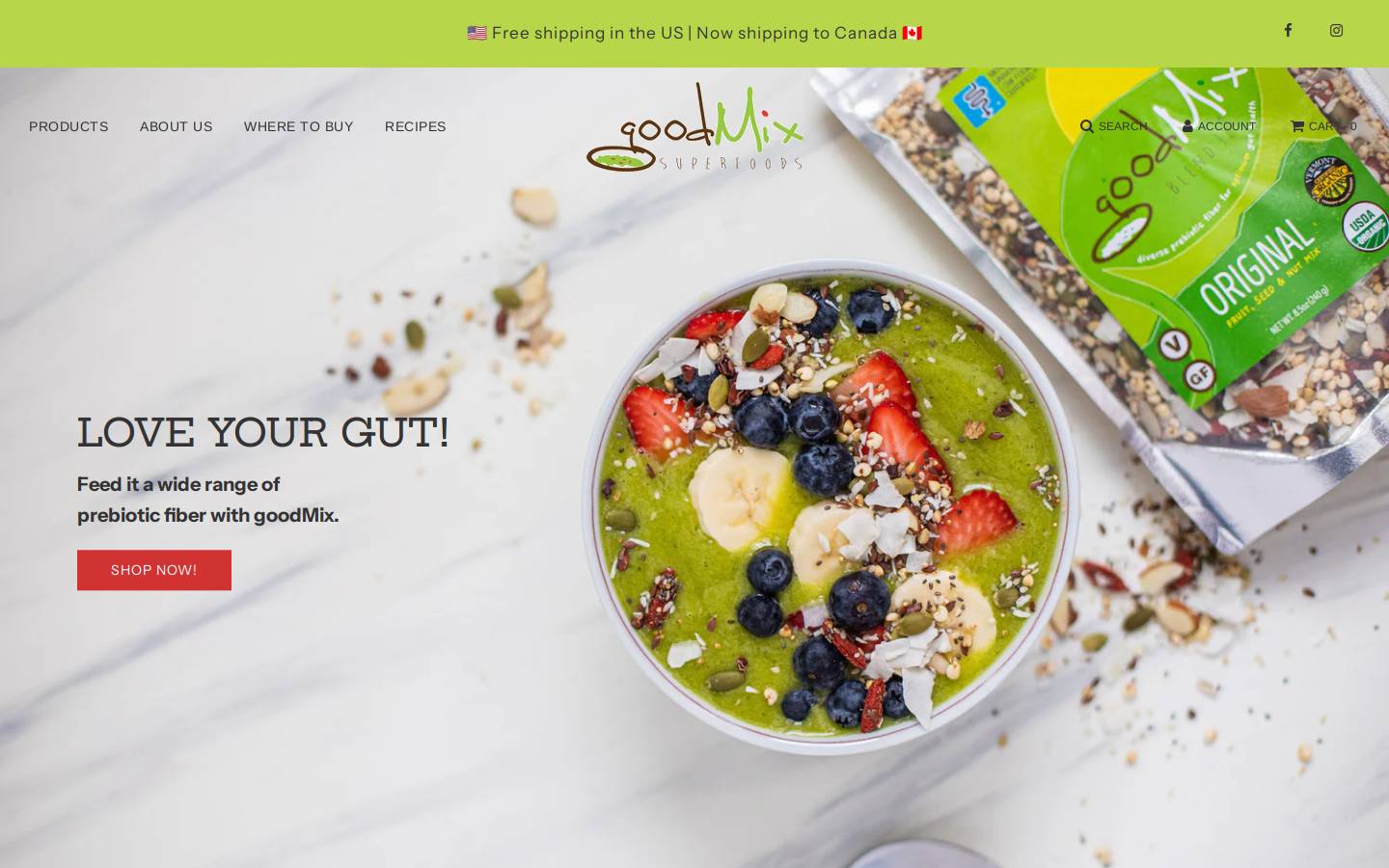 goodmixfoods.com homepage screenshot