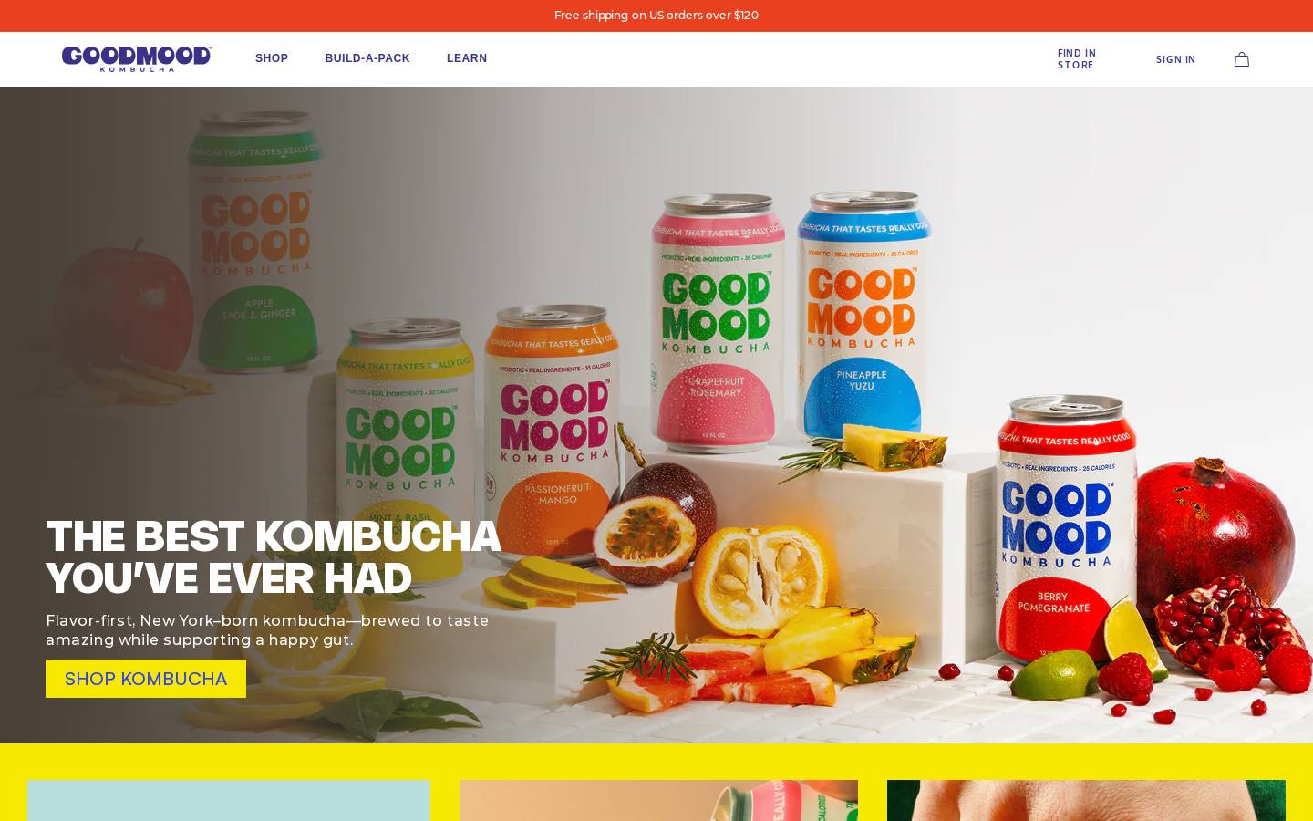 goodmoodkombucha.com homepage screenshot