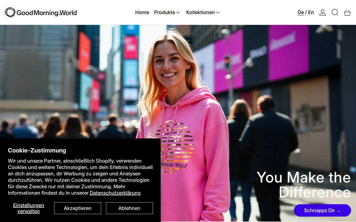GoodMorning homepage screenshot