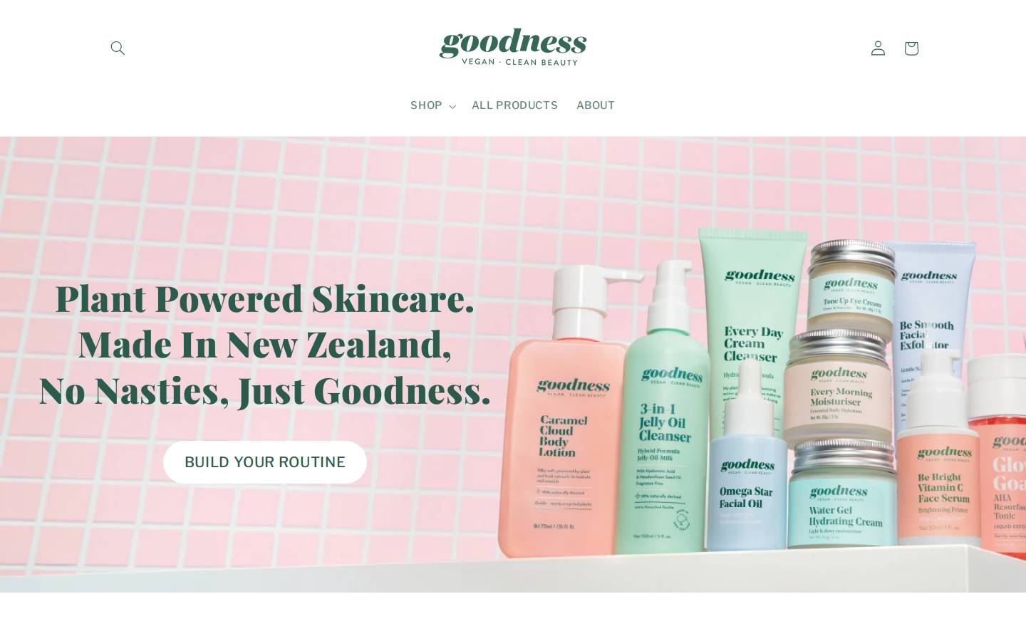 goodnessproducts.com.au homepage screenshot