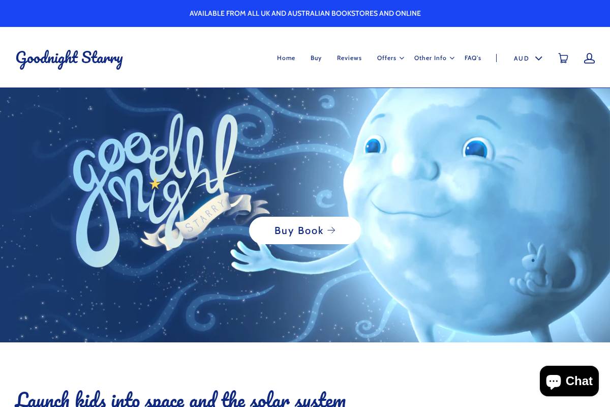 Goodnightstarry homepage screenshot