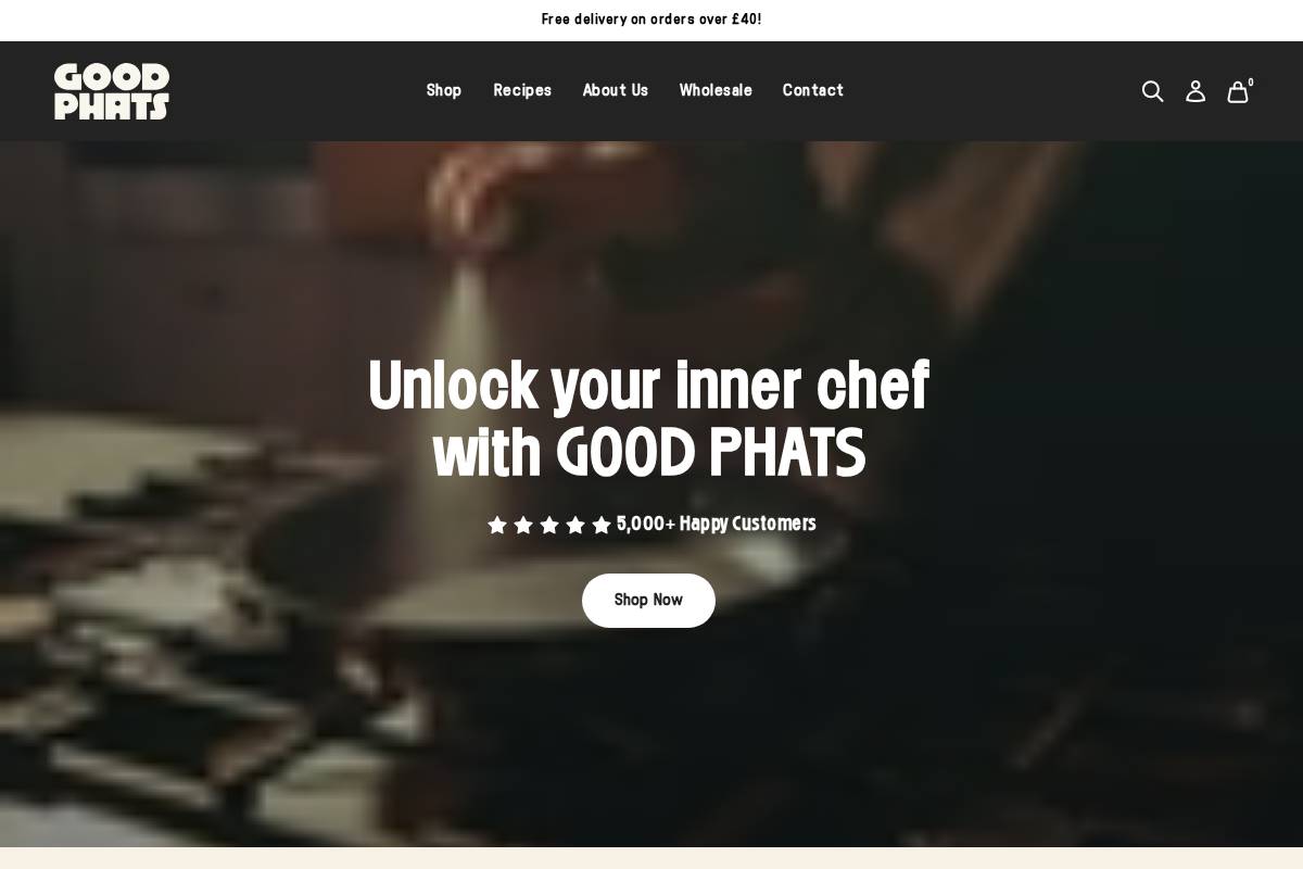 Goodphats homepage screenshot