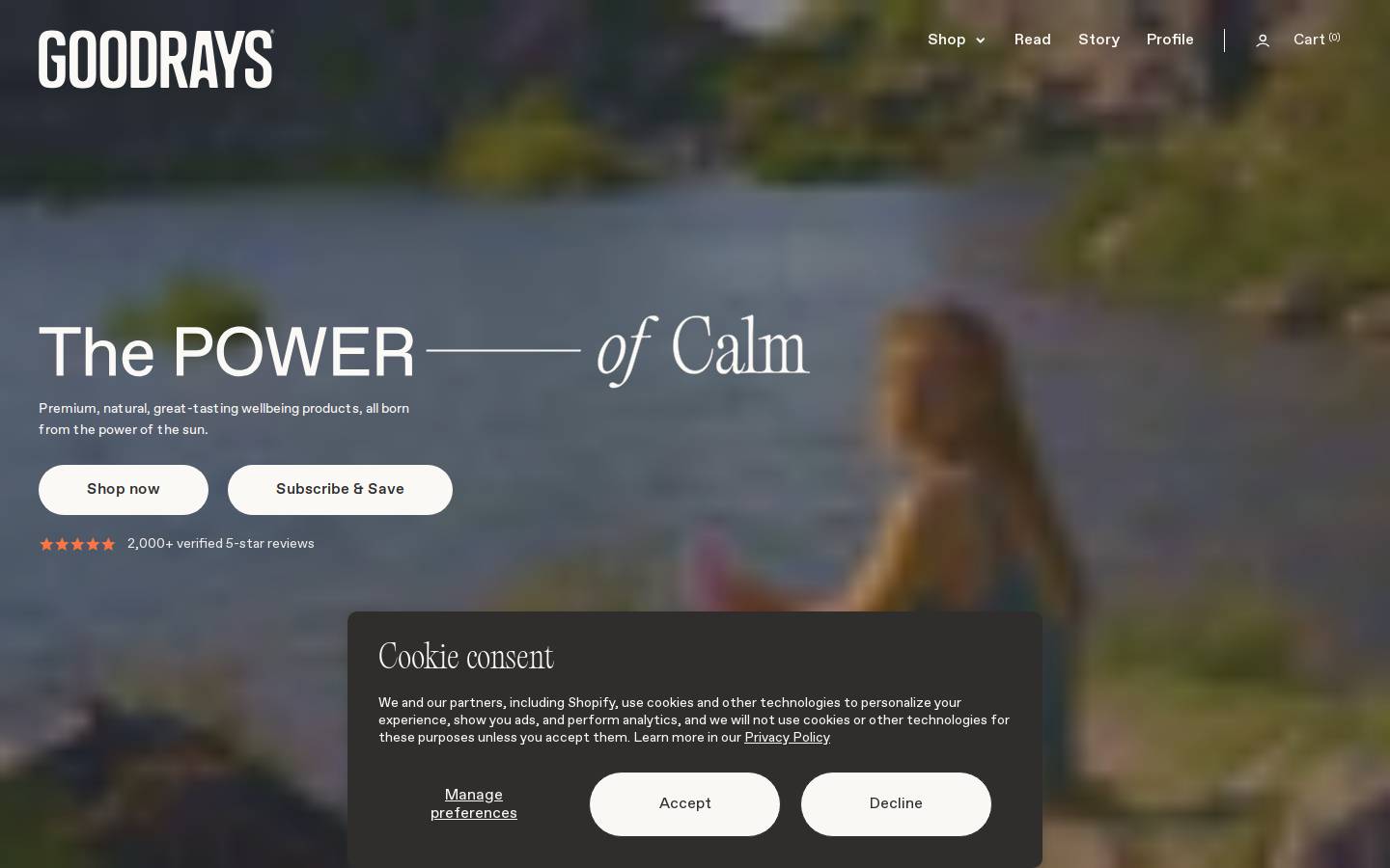 goodrays.com homepage screenshot