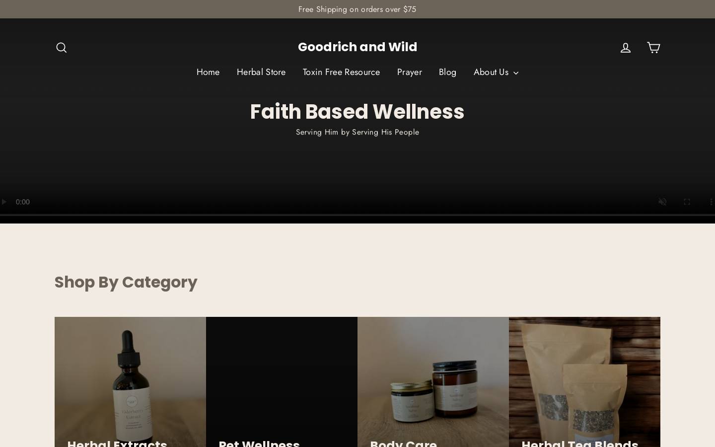 goodrichandwild.com homepage screenshot