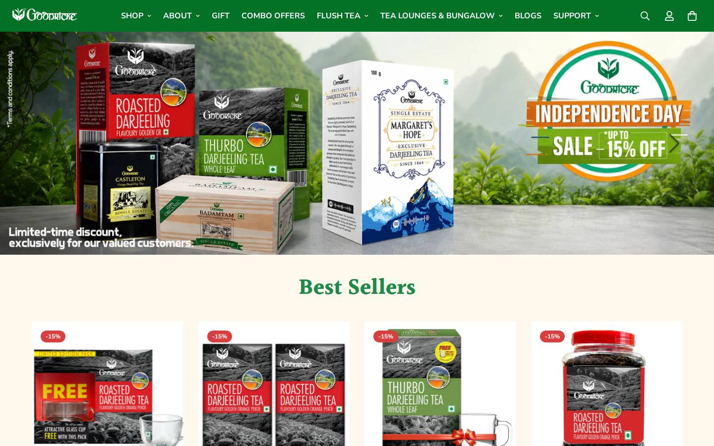 goodricketea.in homepage screenshot