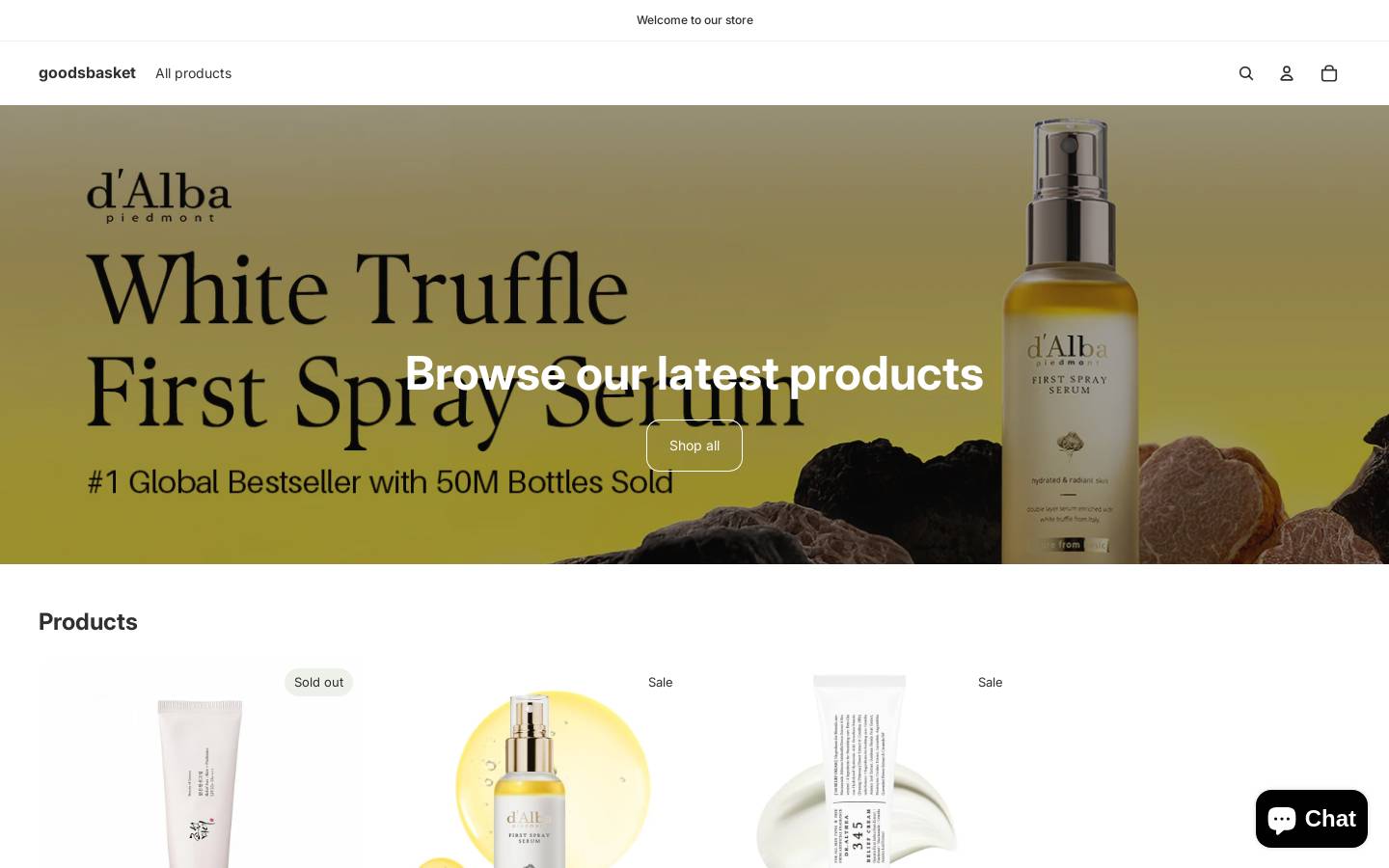 goodsbasket.in homepage screenshot