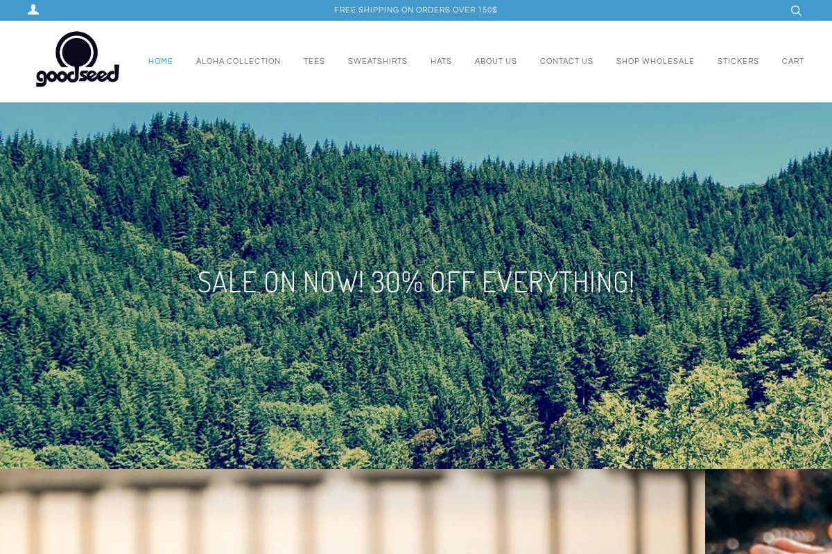 goodseedclothing.com homepage screenshot